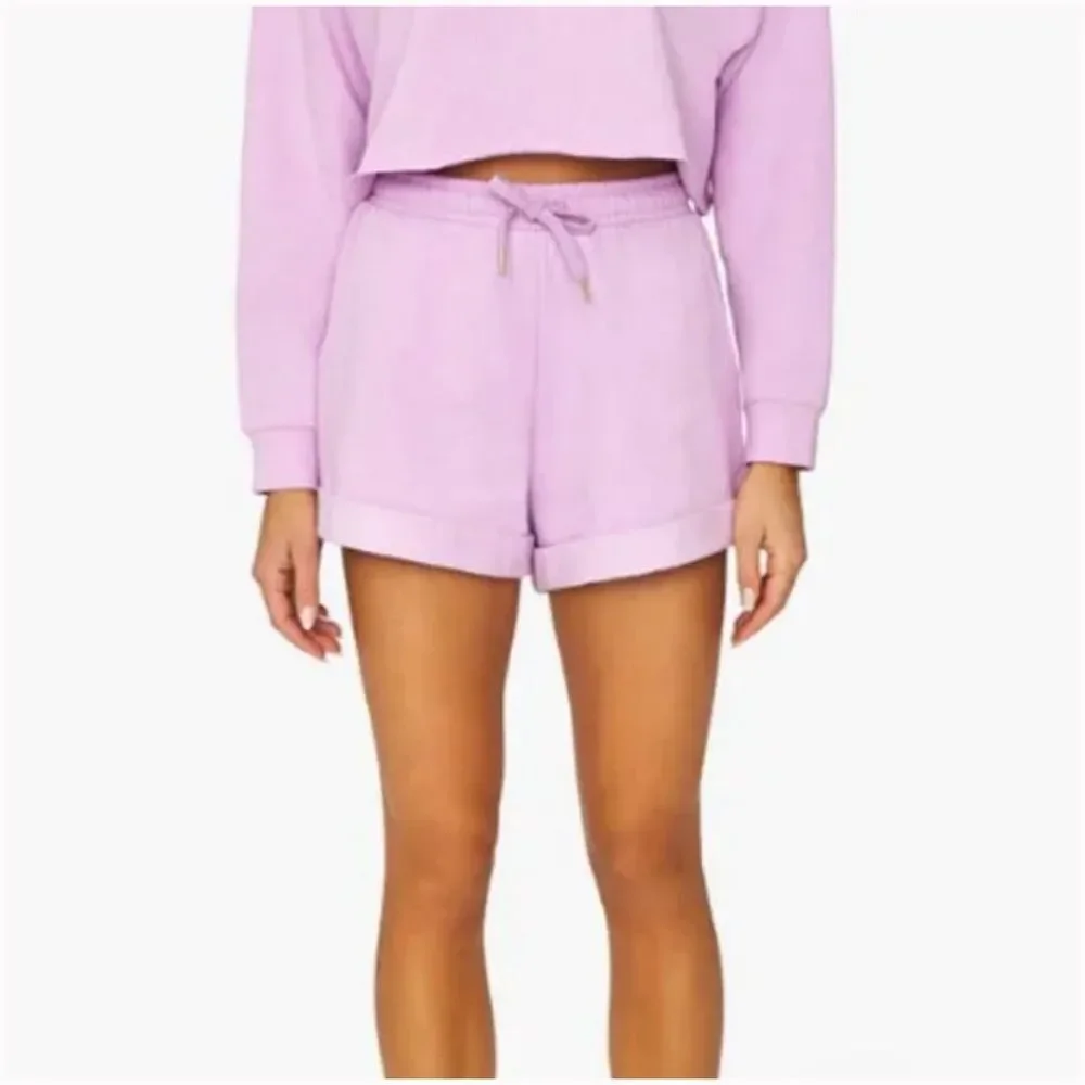 NWT WeWoreWhat High-Rise Pull On Sweat Shorts in Lilac Size Small